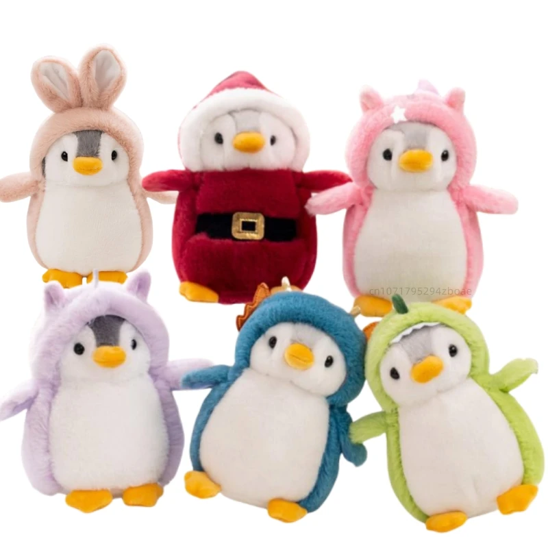 Juguete de peluche de pingüino de Navidad Kawaii para niños y niñas, Animal de transformación de pingüino, unicornio, dinosaurio, decoración del hogar, regalo, 20cm