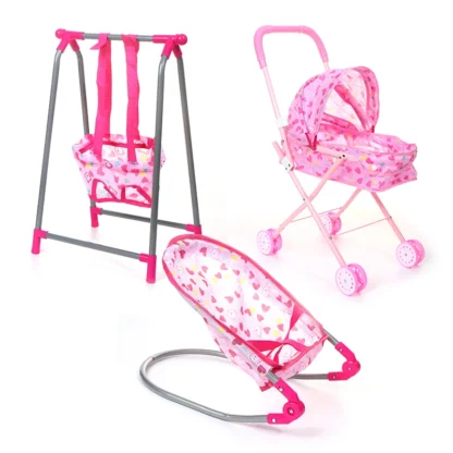 Accesorios para casa de muñecas, mecedoras, cama columpio, silla de comedor, casa de juegos para bebés