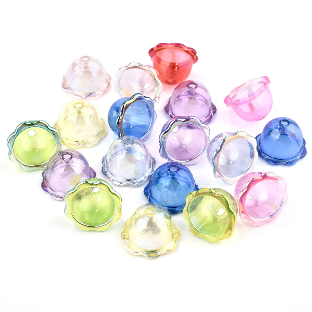 Espaciador de campana de viento con purpurina, cuentas de medusas, pendientes, pulsera, decoración artesanal, cadena de teléfono, accesorios para hacer joyas, dijes hechos a mano