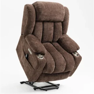 Sillón elevador eléctrico con masaje y calor de cuerpo completo, sillas reclinables eléctricas para adultos, control remoto, asistencia de pie, USB