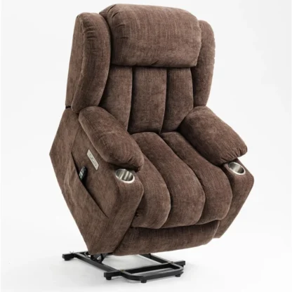 Sillón elevador eléctrico con masaje y calor de cuerpo completo, sillas reclinables eléctricas para adultos, control remoto, asistencia de pie, USB