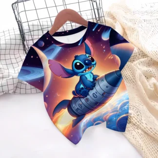 Camiseta con estampado 3D, ropa bonita de punto de Disney para bebés de 5 a 14 años, ropa masculina para exteriores para niños, camisetas para niños y niñas