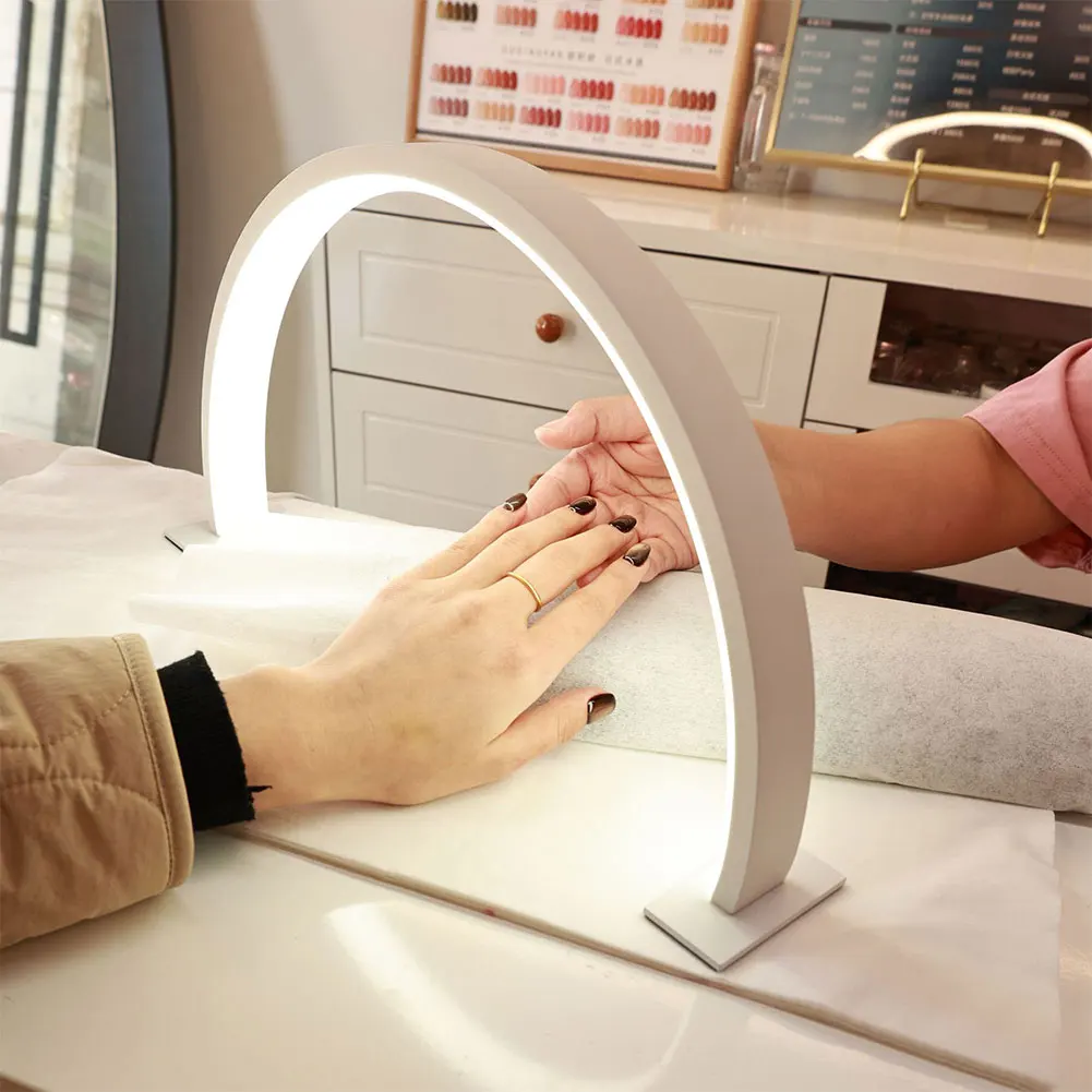 Luz LED portátil para uñas, luz de relleno periférica bordada para oficina, 3 colores, 10 brillos, atenuación, luz de relleno para trabajo en salón de belleza