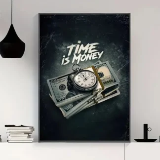 Pintura en lienzo impresa Time is Money: arte de pared para decoración del hogar, adecuada para el hogar y la oficina