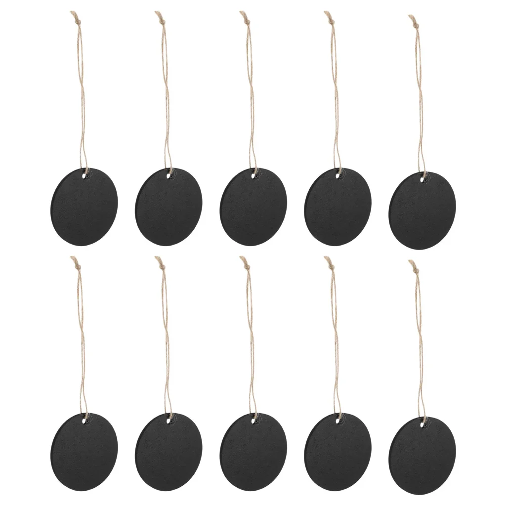 10 Uds Mini pizarra de madera pizarras colgantes doble cara resistente decoración del hogar etiquetas artesanales de boda favores de fiesta ovalados pequeños