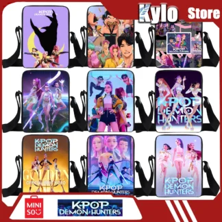 K-Pop Demon Hunters bandolera de un solo hombro, bolso escolar periférico de animé, bolso de dibujos animados para hombre y niña, regalos para la vuelta a la escuela para estudiantes