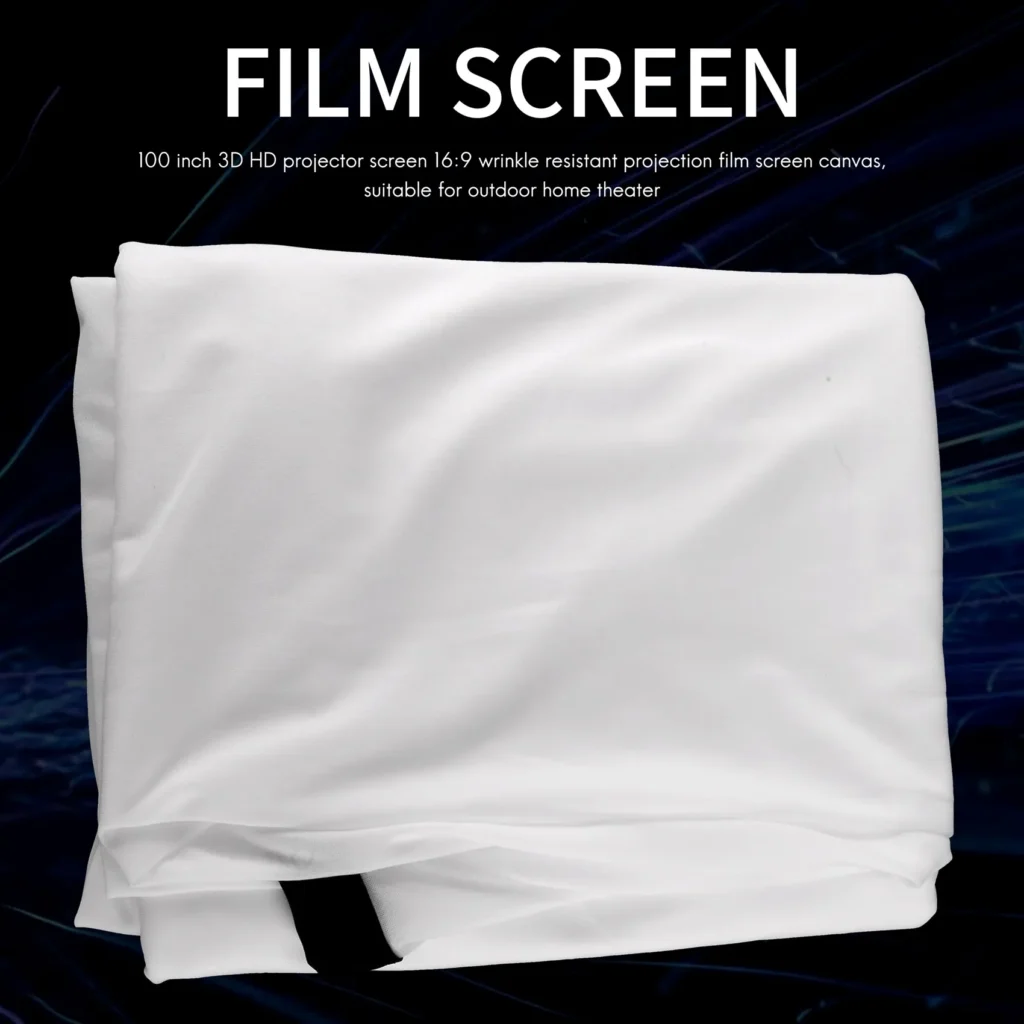 Pantalla de proyector HD 3D T35C de 100 pulgadas 16:9 pantalla de proyección antiarrugas lienzo para cine en casa al aire libre