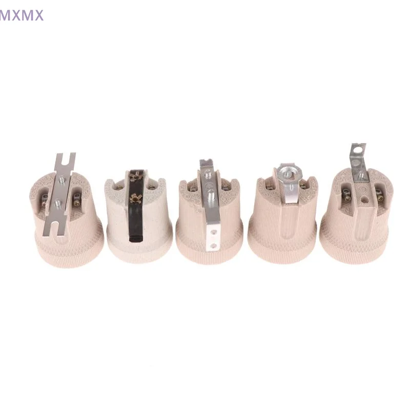 Un soporte de base de lámpara de cerámica vintage E27 con tapa de rosca grande, viene con un solo soporte de fijación