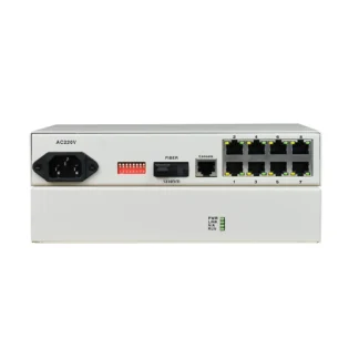 Conmutador de red de fibra Fctel 10/100/1000M Convertidor de medios de fibra Gigabit de 8 puertos con SFP opcional