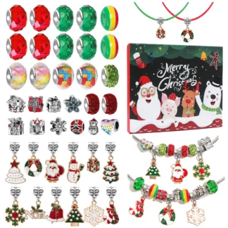 Calendario de Adviento de Navidad Joyería Calendario de cuenta regresiva de Navidad Calendario de Adviento de Navidad 2024 Conjunto de dijes de joyería únicos Cuenta regresiva