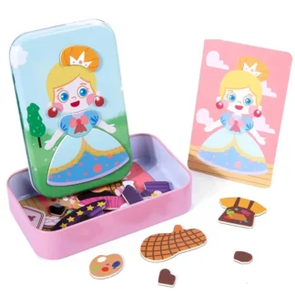 TOPMAYA-rompecabezas magnético 3D para niños, expresión de vestir, caja de lata de viaje, juego de rompecabezas, educación temprana, juguetes de imaginación, regalos para Gi