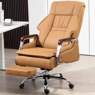 Silla De oficina con reposabrazos europeo, silla De oficina nórdica giratoria ejecutiva De lujo, Sillas giratorias De cuero para estudio, muebles De Oficin