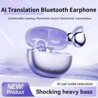 Auricular Bluetooth con Clip de oreja abierta, traducción inteligente AI en tiempo Real, 134 idiomas, para viajes de oficina, inalámbrico