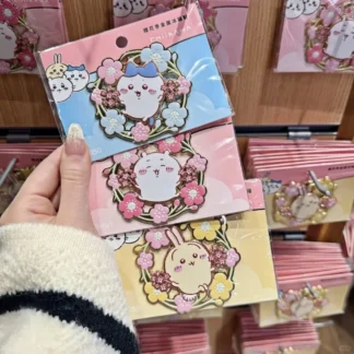 Imán de nevera de Metal Original Chiikawa Sakura Season Series, pegatina para refrigerador con temática de Anime Usagi, adornos coleccionables, regalo