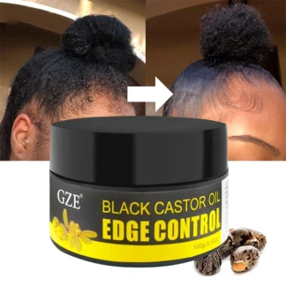 GZE Trenza de sujeción extra de ricino negro africano, loc, gel torcido, domimen el frizz y los bordes, control de bordes de aceite de coco