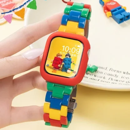 Correa de reloj con bloqueo de arcoíris Pop para IWatch Ultra 10 9 8 7654 SE, pulsera de plástico para Apple Watch 42mm 41mm 40mm 45mm 38mm