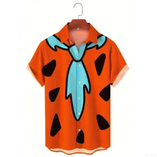 Camisa de manga corta con patrón de corbata de dibujos animados en 3D, diseño a la moda, Top grande para hombre, camisas sencillas de verano de hip-hop para hombre