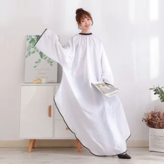 Tela de corte de pelo de manga extendida, delantal impermeable, capa de corte de pelo, bata antiestática para barberos, accesorios profesionales para barbería