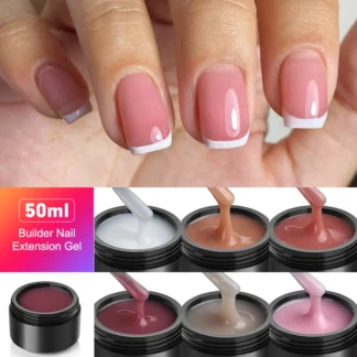 MSHARE-Gel de manicura francesa rosa para extensión de uñas, Gel de construcción rápida autonivelante, 50g