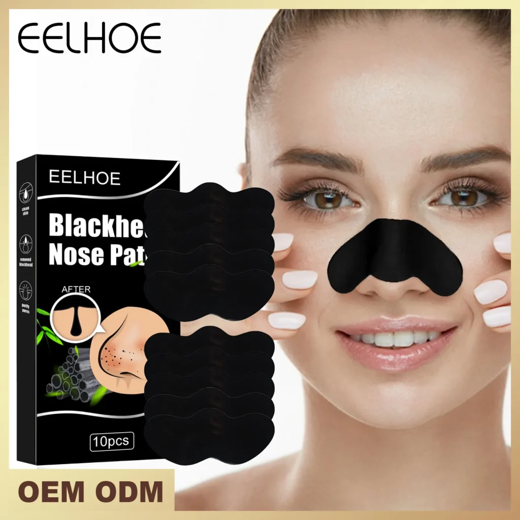 EELHOE parche para la nariz con carbón de bambú para limpiar puntos negros acné poros hidratante refrescante Control de aceite cuidado suave