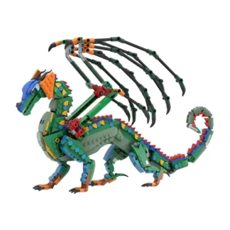 MOC-bloques de construcción de alas de lluvia para niños, modelo de animación, alas de fuego, dragón volador mágico, juguetes de montaje DIY, regalos de cumpleaños