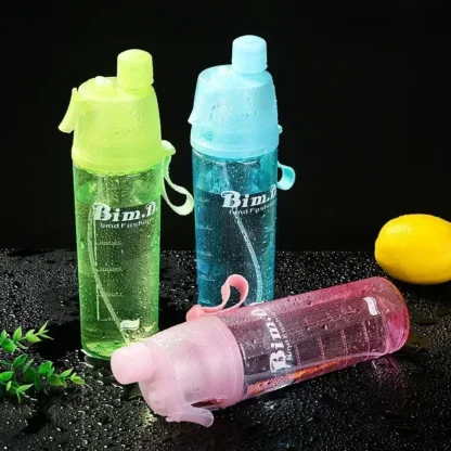 Taza pulverizadora de plástico para deportes al aire libre, botella de agua para hidratación, taza pulverizadora de refrigeración, taza de agua portátil para viaje, taza de agua para niños, 1/2/4 Uds.
