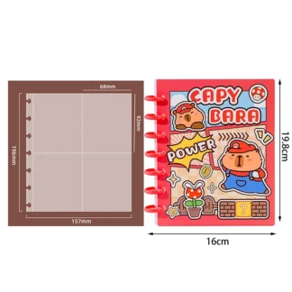 Bonita tarjeta de cuatro rejillas, álbum de fotos de hojas sueltas, Mini tarjeta Idol de alta calidad, libro para coleccionar, carpeta para sesión fotográfica de capibara encantadora de dibujos animados