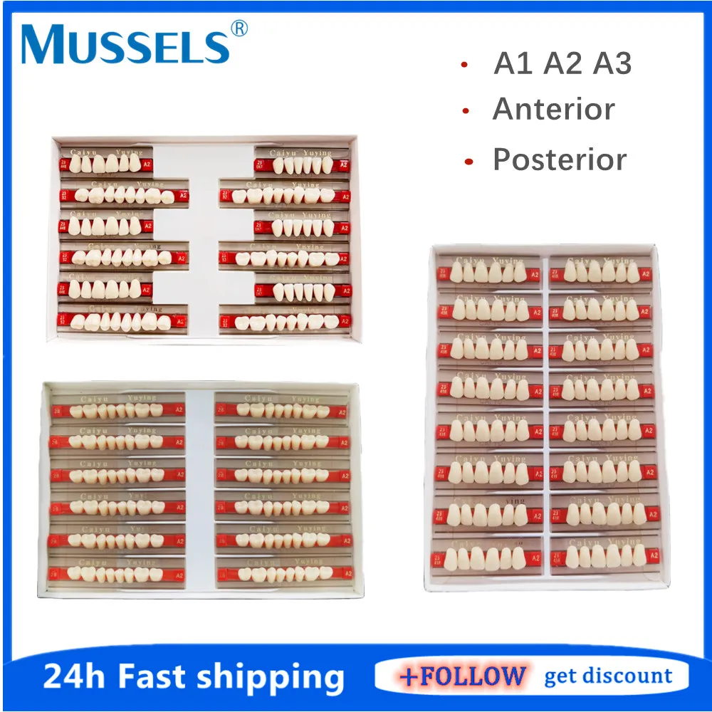 84/96 Uds. Dientes de resina sintética acrílica Dental falso diente compuesto boca completa dentadura superior inferior Posterior Anterior S/M/L