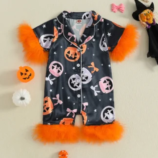 Pijama de Halloween para bebé, sombrero de fantasma a rayas, forro polar, manga larga, mameluco con cremallera, disfraz con pies