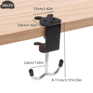 Gancho para bolsa de escritorio de conejo bonito de alta calidad, gancho colgante lateral para mesa, ganchos de almacenamiento ajustables, colgador de escritorio para mochila y auriculares sin perforaciones