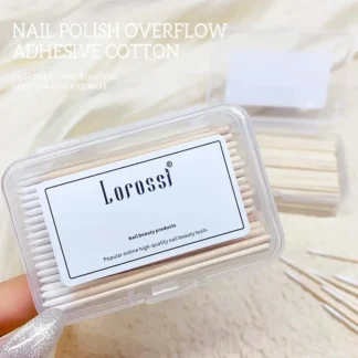 100 unids/caja uñas hisopo de madera palo de limpieza punta de brote cabeza de algodón de madera Corrector de detalle de manicura removedor de esmalte de uñas herramienta de manicura