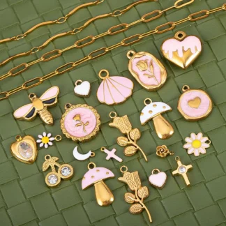 Colección de colgantes de acero inoxidable, bonitos colgantes de estilo marino, varios componentes de pendientes, accesorios de joyería para collar DIY