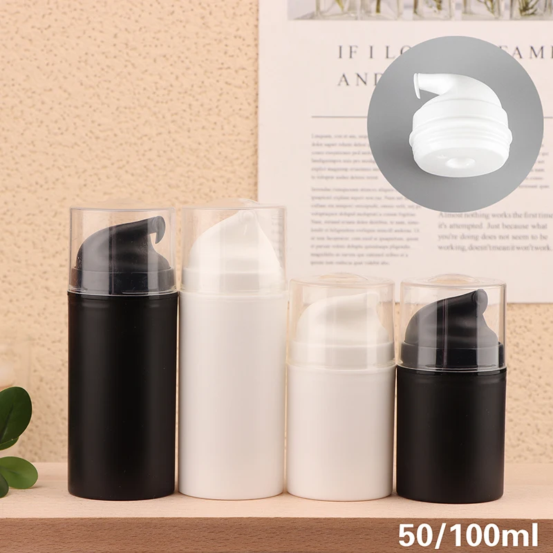Botella de crema al vacío de 50/100ml, botella de loción con prensa, subbotella de crema facial, botella de loción de plástico sin pajita, contenedor de cosméticos