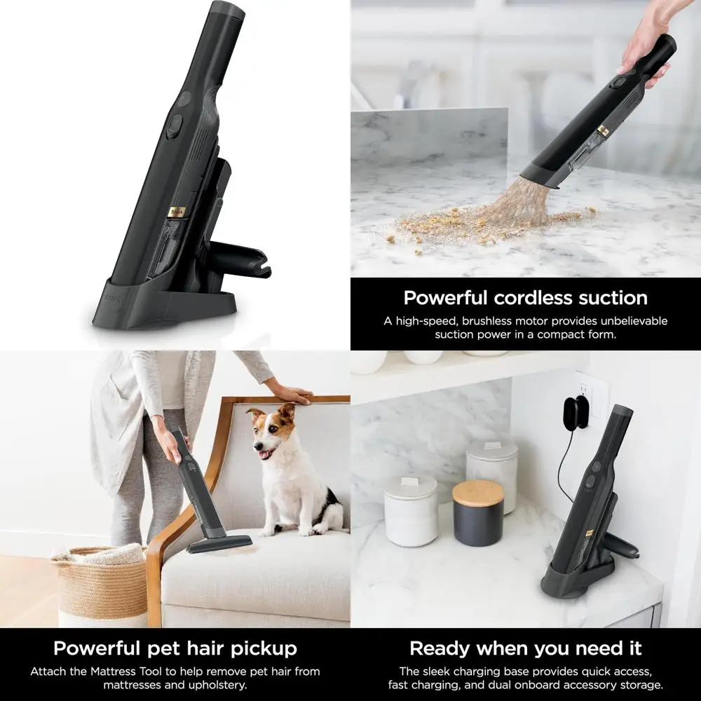 Aspiradora inalámbrica liviana portátil, versátil 1,4 libras, fuerte succión para el cabello de mascotas, base de carga, operación con un solo toque, ideal