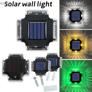 Lámpara Solar LED de pared, luz Solar impermeable hacia arriba y hacia abajo, iluminación luminosa para exteriores, jardín, valla, escaleras, decoración, lámpara Solar