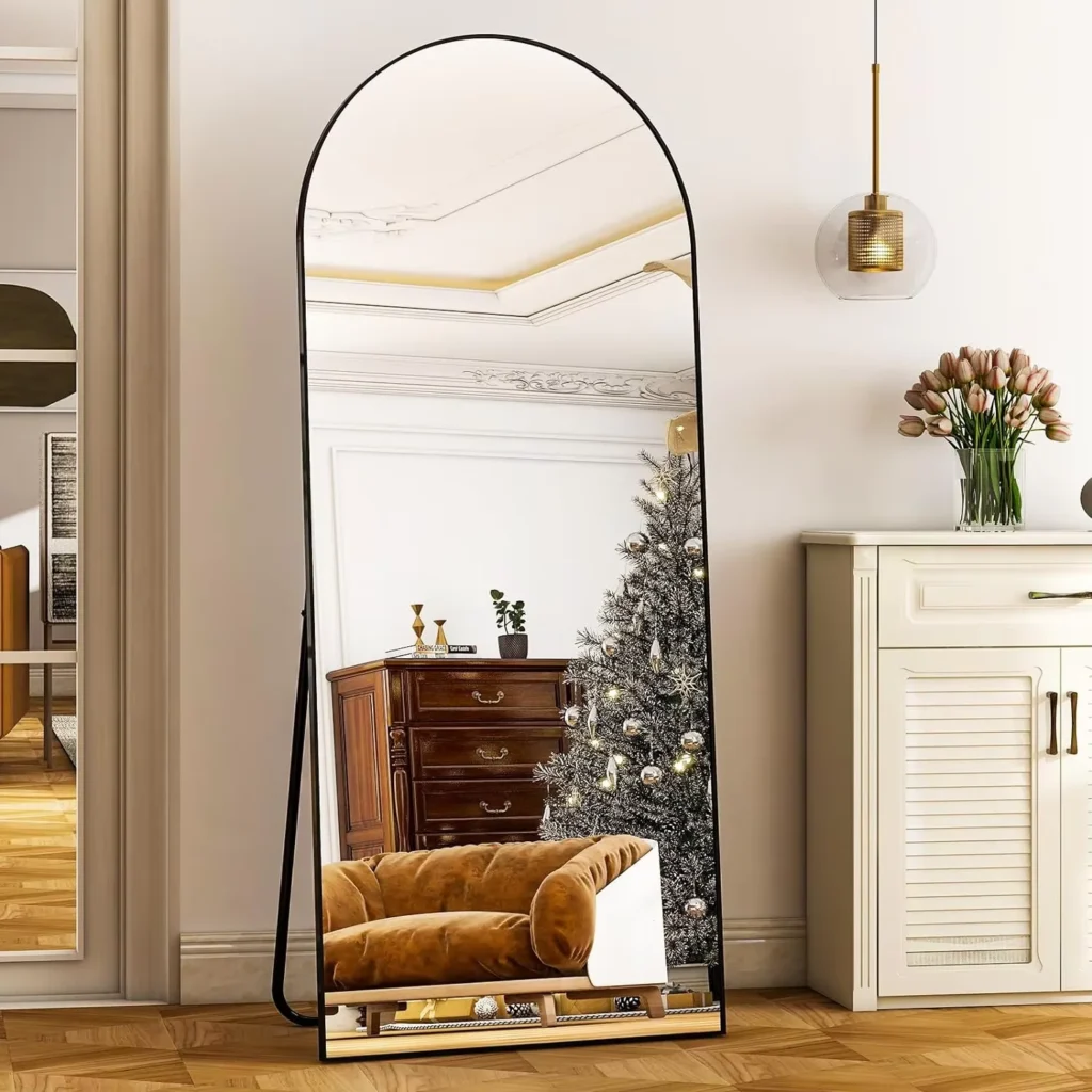 Espejo de cuerpo entero con marco de aleación de aluminio, espejos de suelo extragrandes para dormitorio, sala de estar, 26" x 71"