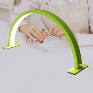 Luz LED de media luna, luz con brillo ajustable 3000K‐6000K, lámpara de escritorio de media luna para decoración de uñas Aleación de aluminio, PVC para uñas