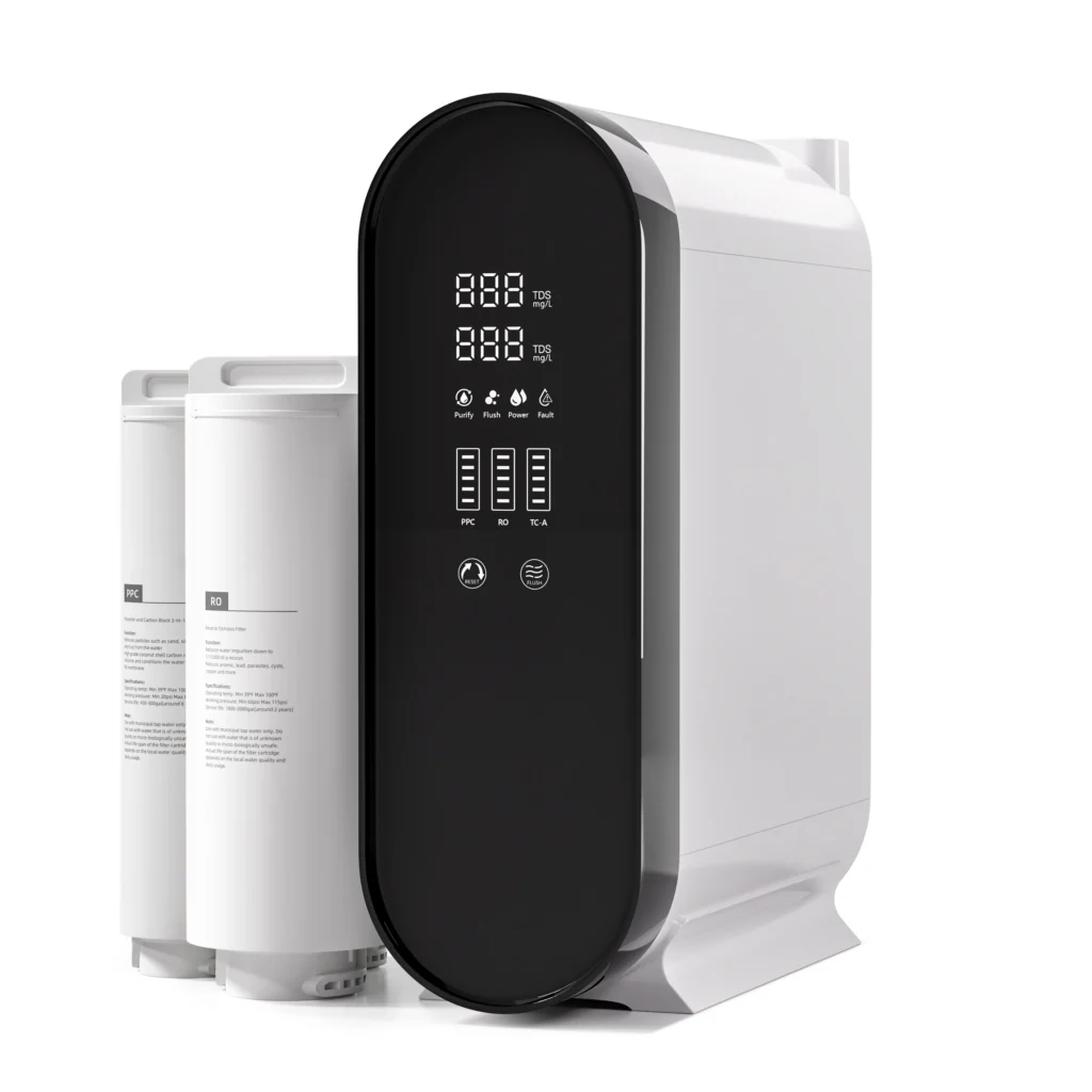 Sistema de ósmosis inversa RO UnderSink de diseño sin tanque 800G con pantalla precisa y detallada