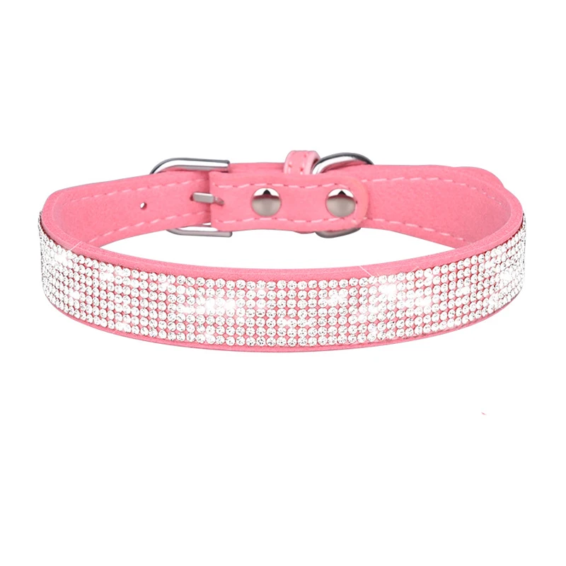 Collar con diamantes de imitación brillantes para mascotas, collar fino para perros pequeños y medianos