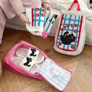 Bolsa de zapatos de viaje portátil de doble capa, almacenamiento separado, bolsa de almacenamiento de zapatos impermeable, bolsa de zapatos gruesa de mano a prueba de polvo