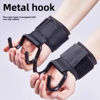 Con gancho antilumbar, brazalete auxiliar para Fitness, guantes de asistencia para dominadas, barra Horizontal colgante, agarre de gancho de mano duro