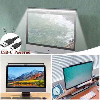 Lámpara de pantalla LED USB, luz de Monitor de cuidado ocular ajustable de 3 táctiles con luz antiazul para PC curvada, portátil, luz de escritorio de relleno para dormitorio