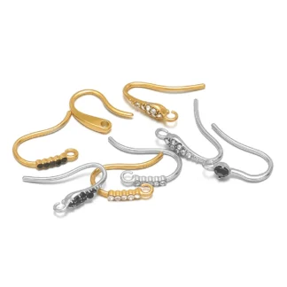 10 Uds. De alambre de oreja francés de acero inoxidable chapado en oro, circonita con pendiente de bucle, cierre de gancho para bricolaje, fabricación de joyería exquisita al por mayor