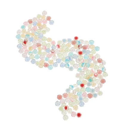 200 Uds. Accesorios de arte, dijes florales para uñas, Camelia, rosa, flores de resina para manualidades, dijes florales 3D, cuentas para decoración de uñas