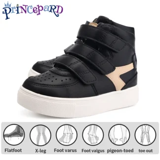Zapatos ortopédicos para niños y niñas, pies planos apoyados por arco, zapatos deportivos de ocio correccional para caminar en blanco y Rosa, zapatos escolares con correas ajustables