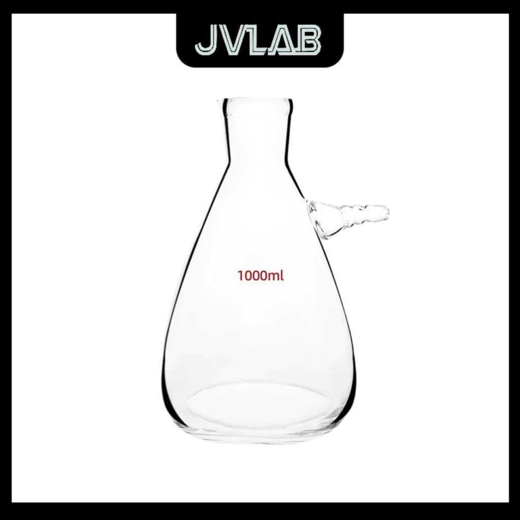 Botella de succión: termo de vacío con embudo Brinell de 125-5000 ml, filtración de presión negativa de boca superior de vidrio de borosilicato JVLAB