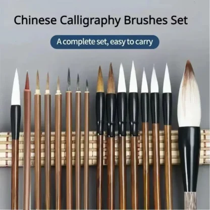 Pincel de pintura china para principiantes, dibujo de caligrafía, bolígrafo de bambú, cortina, juego de papel de arroz de fieltro, dibujo de paisaje, escritura, suministro de arte