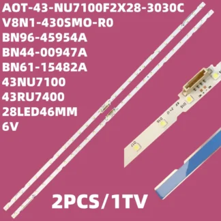 2 unids/lote tira de LED para iluminación trasera para UN43NU7100 UE43NU7100U AOT_43_NU7100F UE43NU7120U UE43NU7170U BN96-45954A UE43NU7100