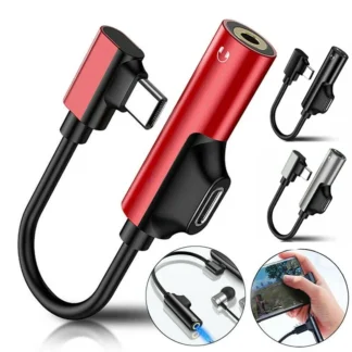 Adaptador de Audio USB tipo C a conector de 3,5mm para teléfono móvil, cubierta de Cable auxiliar para auriculares 2 en 1 para Xiaomi 10 9 8 Redmi Huawei Oneplus