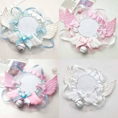 Precioso soporte de insignia de alas de ángel para pines de 58mm, accesorios de Merch de Anime de juego, decoración de relleno de bolsa Ita DIY